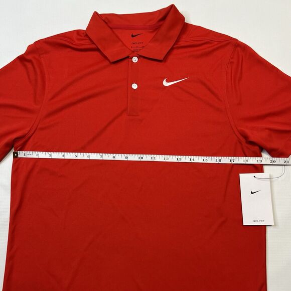 Nike Dri-Fit Polo Shirt Men's Small Red Golf CU9792-657 Check Embroidered NEW - Picture 5 of 6
